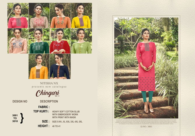 Nitisha Chingari 3 Heavy Soft Cotton Designer Kurti Collection at Wholesale Price